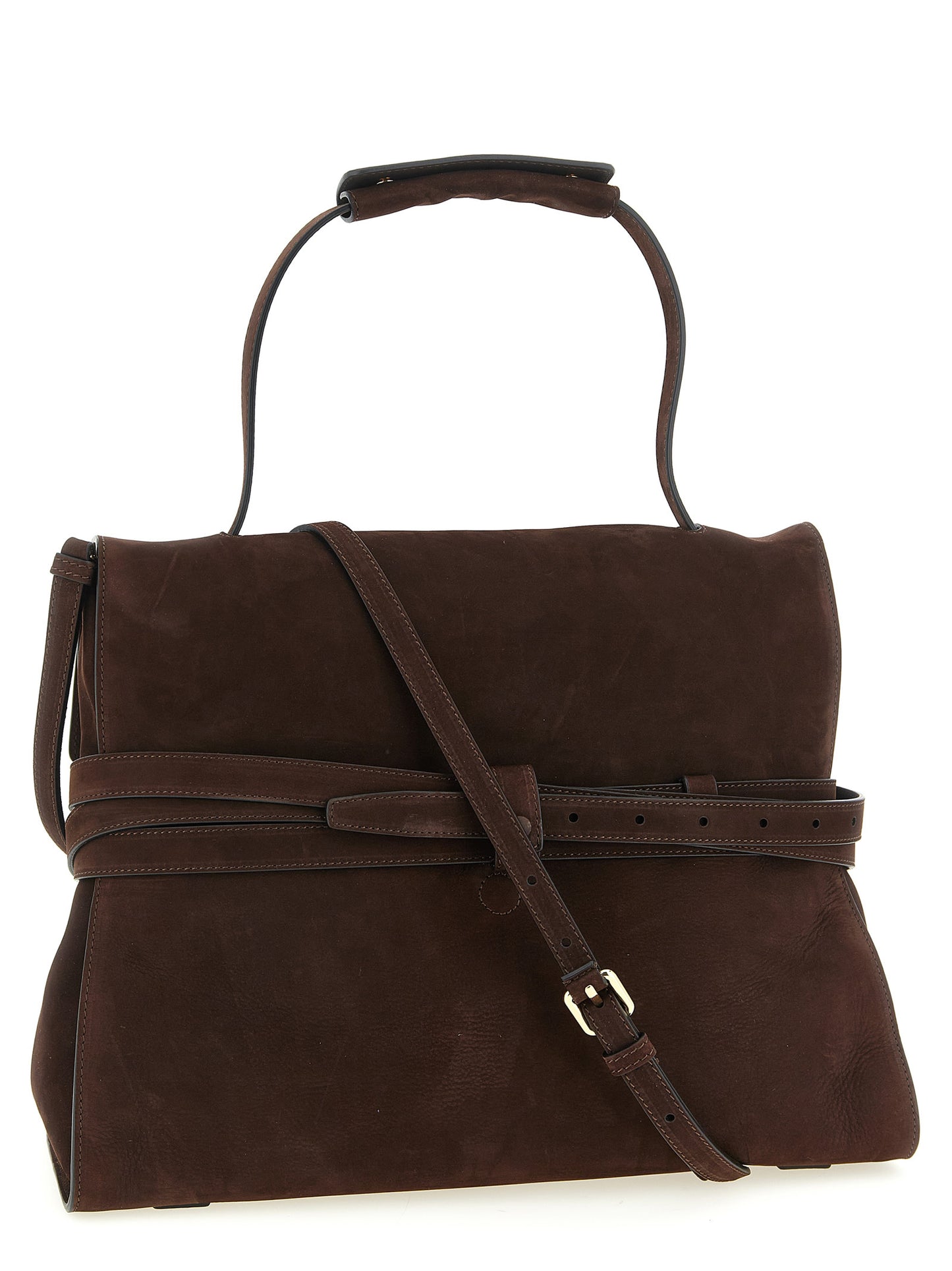 Moschino Braunes Kalbsleder Damen Crossbody Tasche