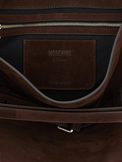 Moschino Braunes Kalbsleder Damen Crossbody Tasche