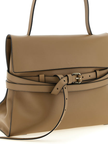 Moschino Schultertasche aus beigem Nappaleder / Kalbsleder