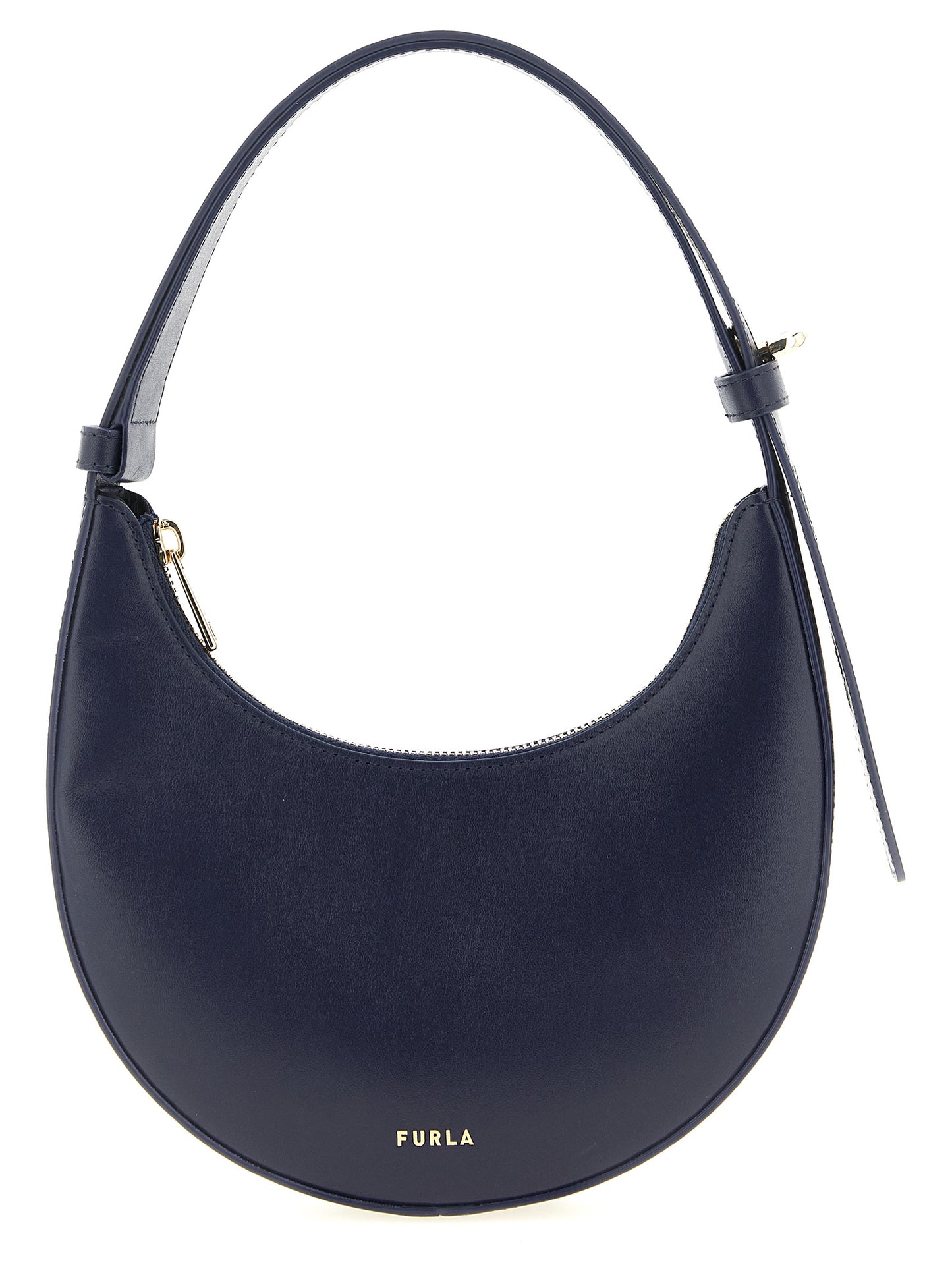 Furla Schultertasche aus blauem Kalbsleder