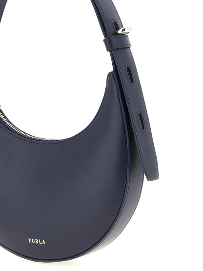 Furla Schultertasche aus blauem Kalbsleder