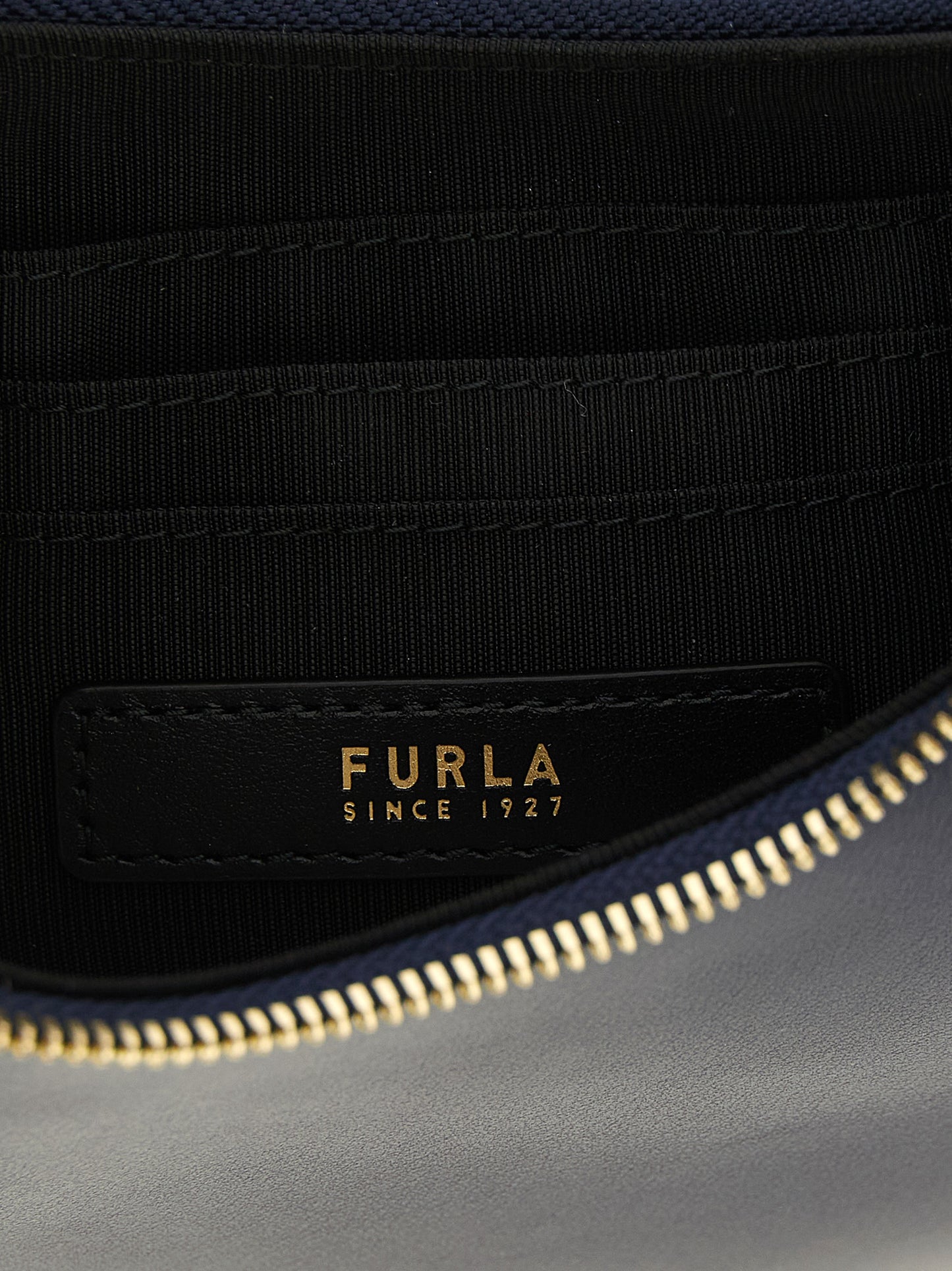 Furla Schultertasche aus blauem Kalbsleder