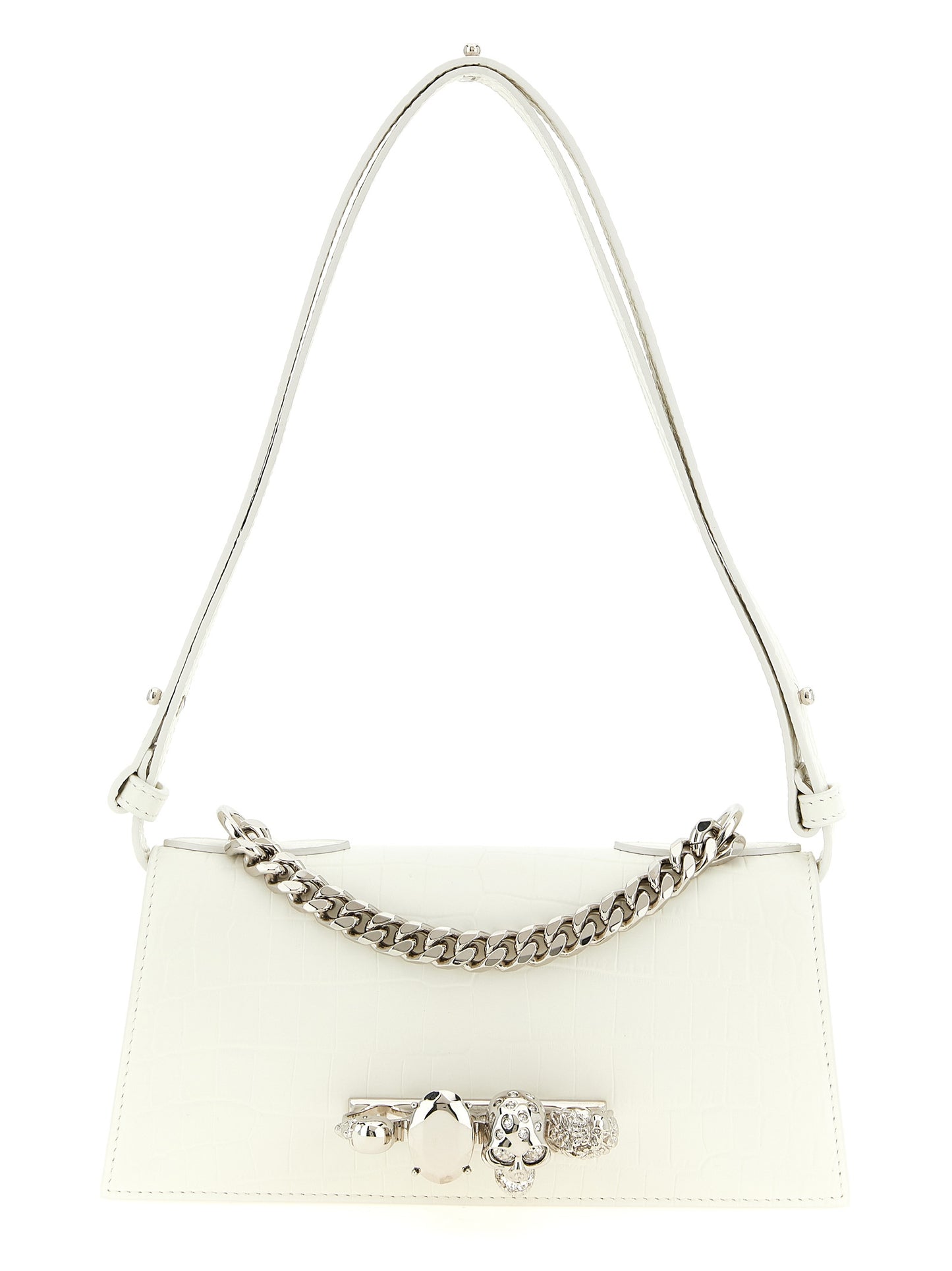 Alexander McQueen Weiße Kalbsleder-Schultertasche