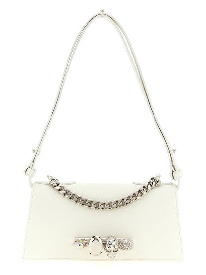 Alexander McQueen Weiße Kalbsleder-Schultertasche