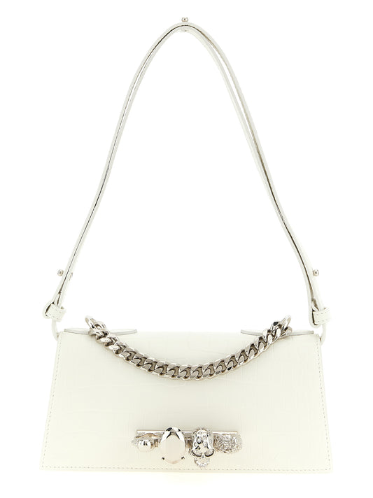 Alexander McQueen Weiße Kalbsleder-Schultertasche