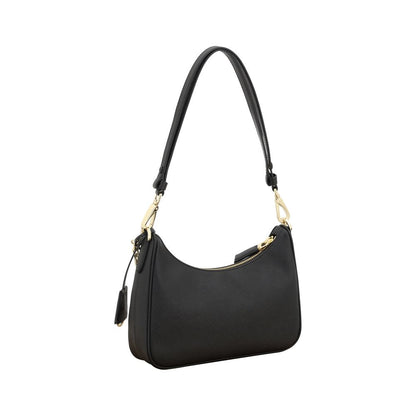 Prada Schwarze Bos Taurus Kalbsleder Schultertasche