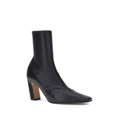 Khaite Schwarze Ankle Boots aus Kalbsleder Bos Taurus