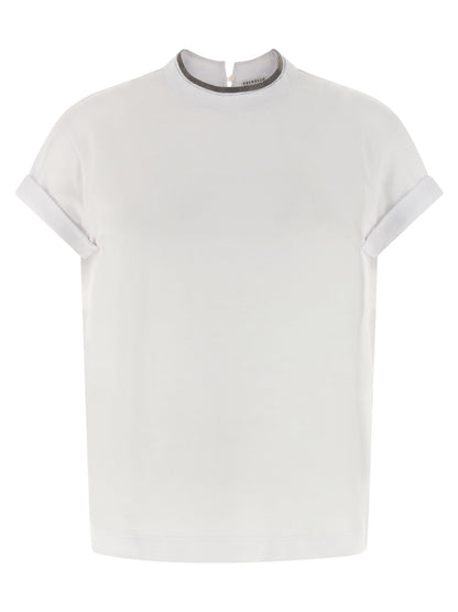 Brunello Cucinelli Weißes Baumwoll-T-Shirt