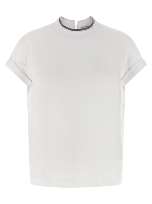 Brunello Cucinelli Weißes Baumwoll-T-Shirt