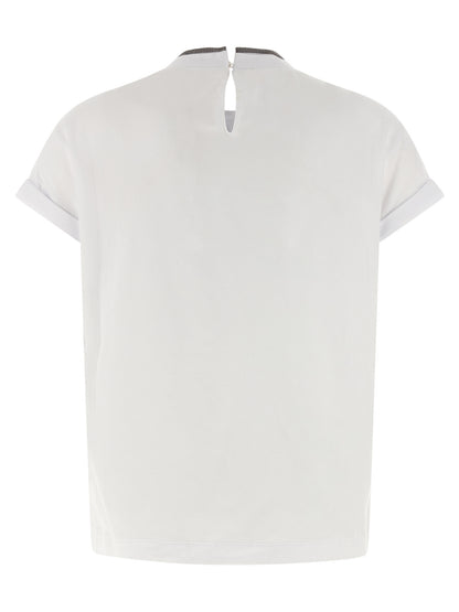 Brunello Cucinelli Weißes Baumwoll-T-Shirt