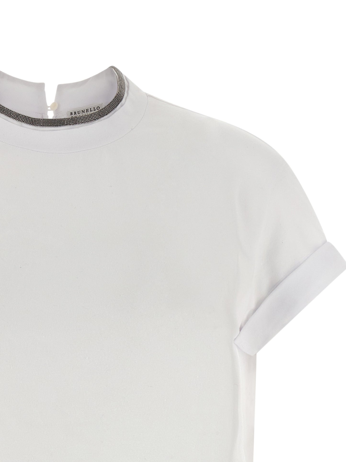 Brunello Cucinelli Weißes Baumwoll-T-Shirt