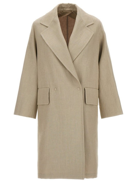 Max Mara Beige Leinenmantel