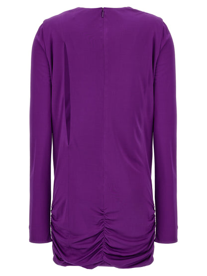 Versace Kurzes Kleid aus violettem Viskose-Jersey