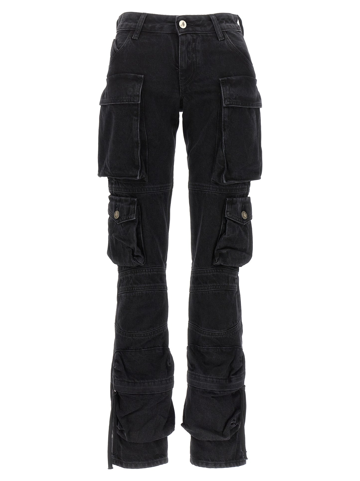 The Attico Schwarze Cargo-Hose aus Baumwolle