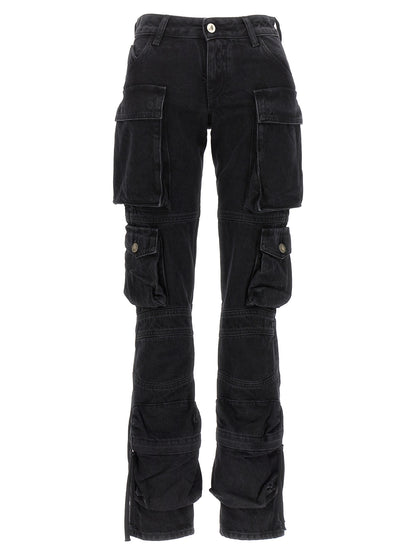 The Attico Schwarze Cargo-Hose aus Baumwolle