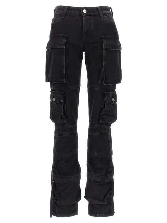 The Attico Schwarze Cargo-Hose aus Baumwolle