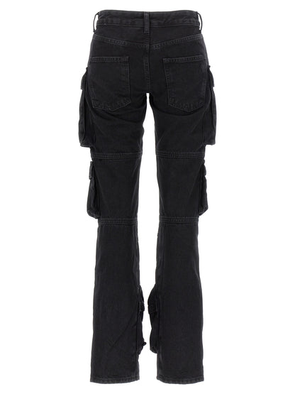 The Attico Schwarze Cargo-Hose aus Baumwolle