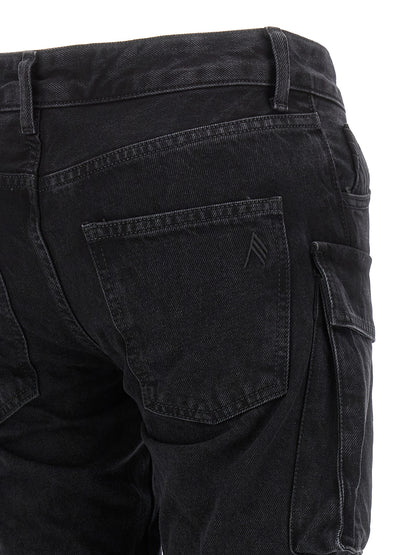 The Attico Schwarze Cargo-Hose aus Baumwolle