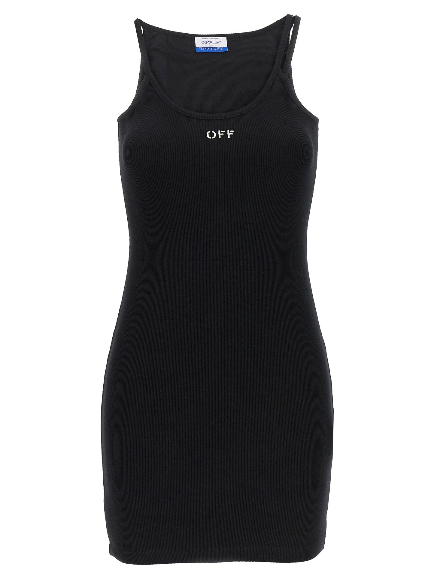 Off-White Schwarzes kurzes Baumwollkleid