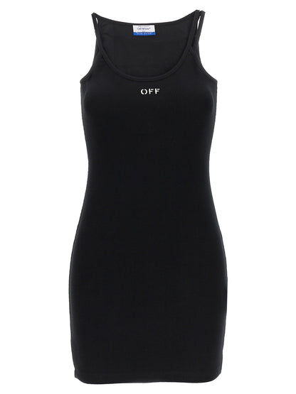 Off-White Schwarzes kurzes Baumwollkleid