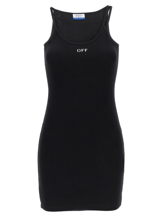 Off-White Schwarzes kurzes Baumwollkleid