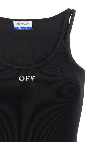 Off-White Schwarzes kurzes Baumwollkleid