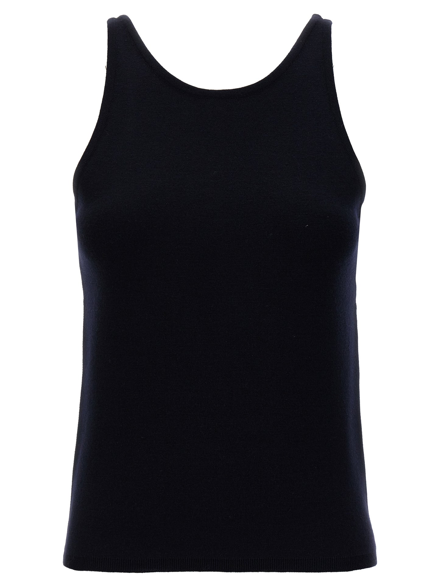 Max Mara Blaue Tanktops aus reiner Schurwolle