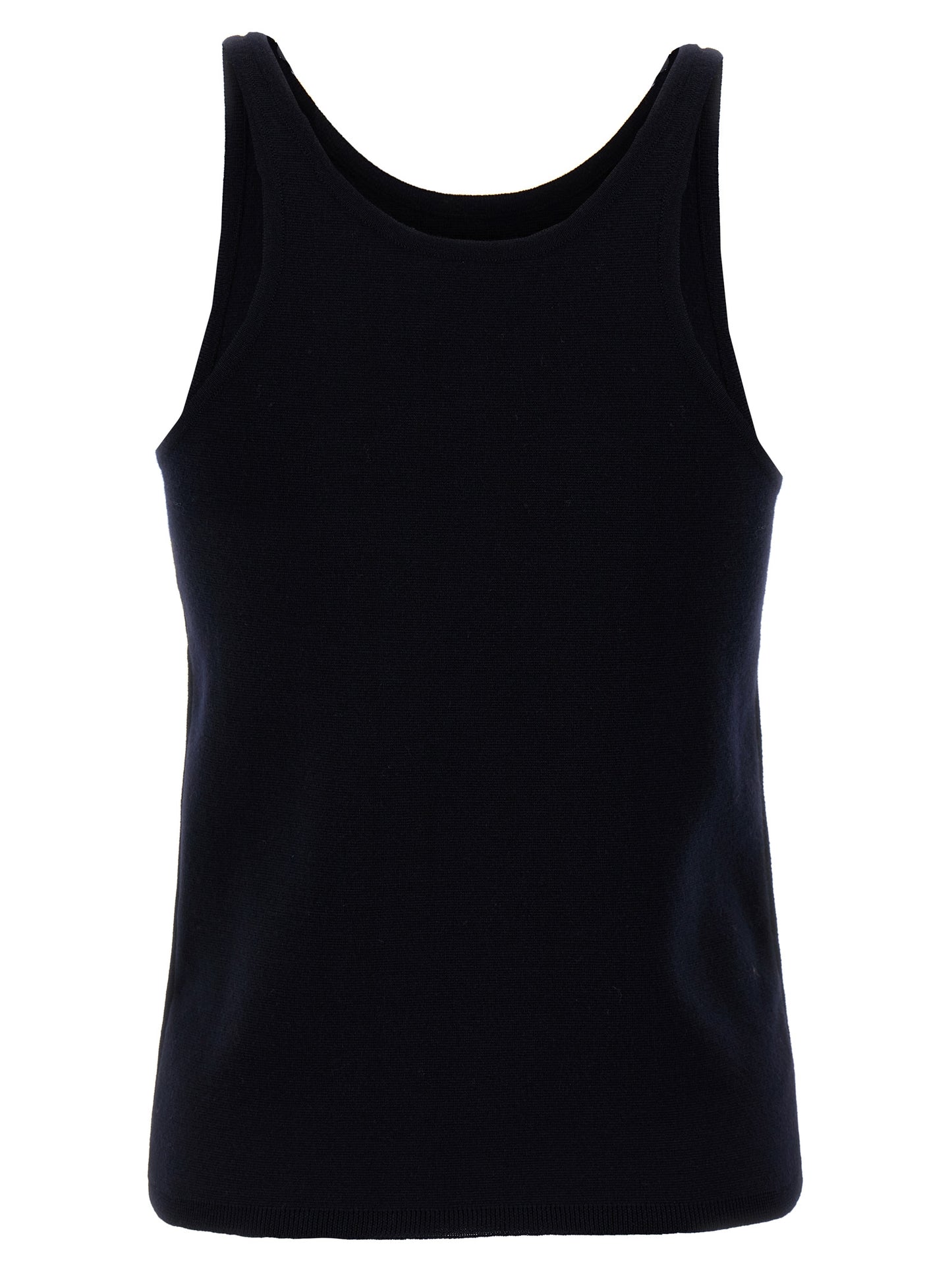 Max Mara Blaue Tanktops aus reiner Schurwolle