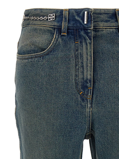 Givenchy Blaue Bootcut-Jeans aus Baumwolle
