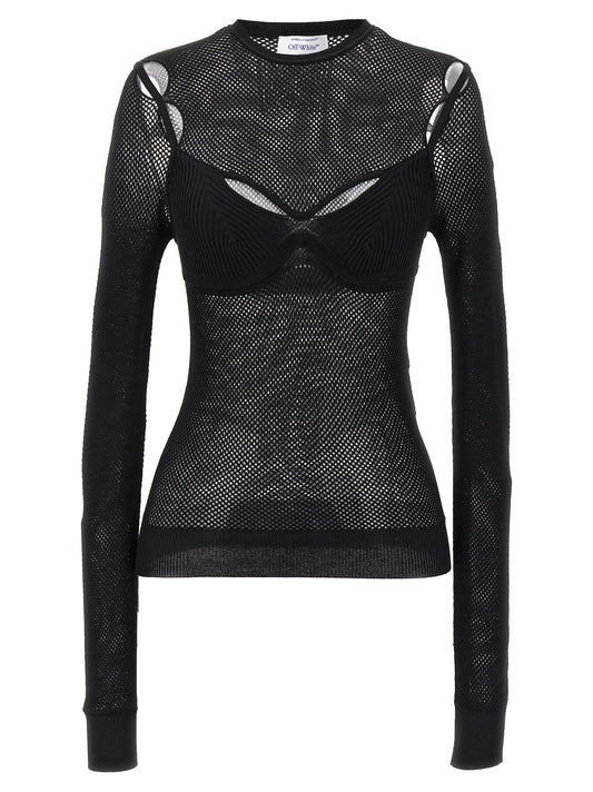 Off-White Schwarze Tanktops aus Viskose