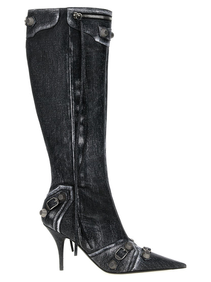 Balenciaga Schwarze Lammleder Over-the-Knee-Stiefel
