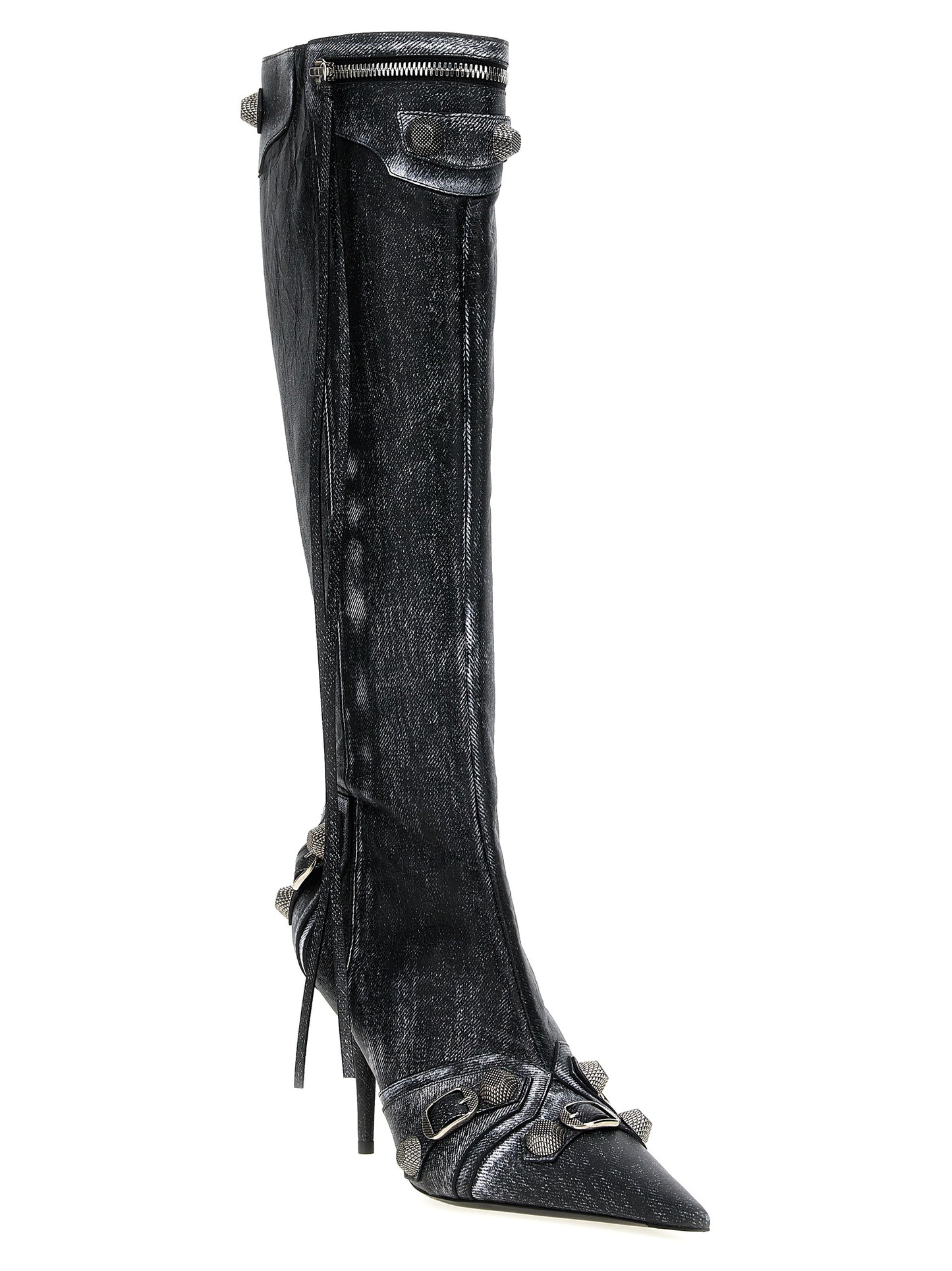 Balenciaga Schwarze Lammleder Over-the-Knee-Stiefel