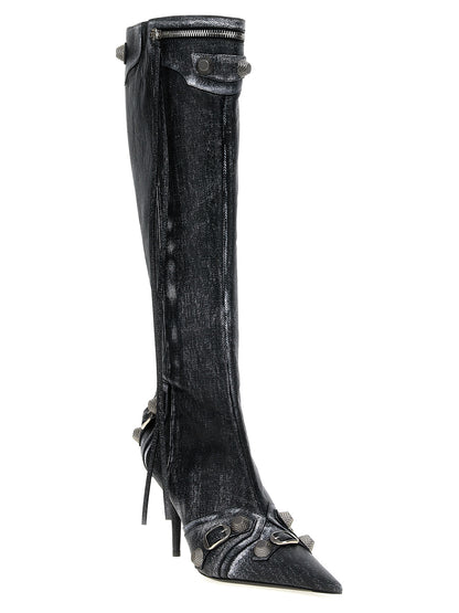 Balenciaga Schwarze Lammleder Over-the-Knee-Stiefel