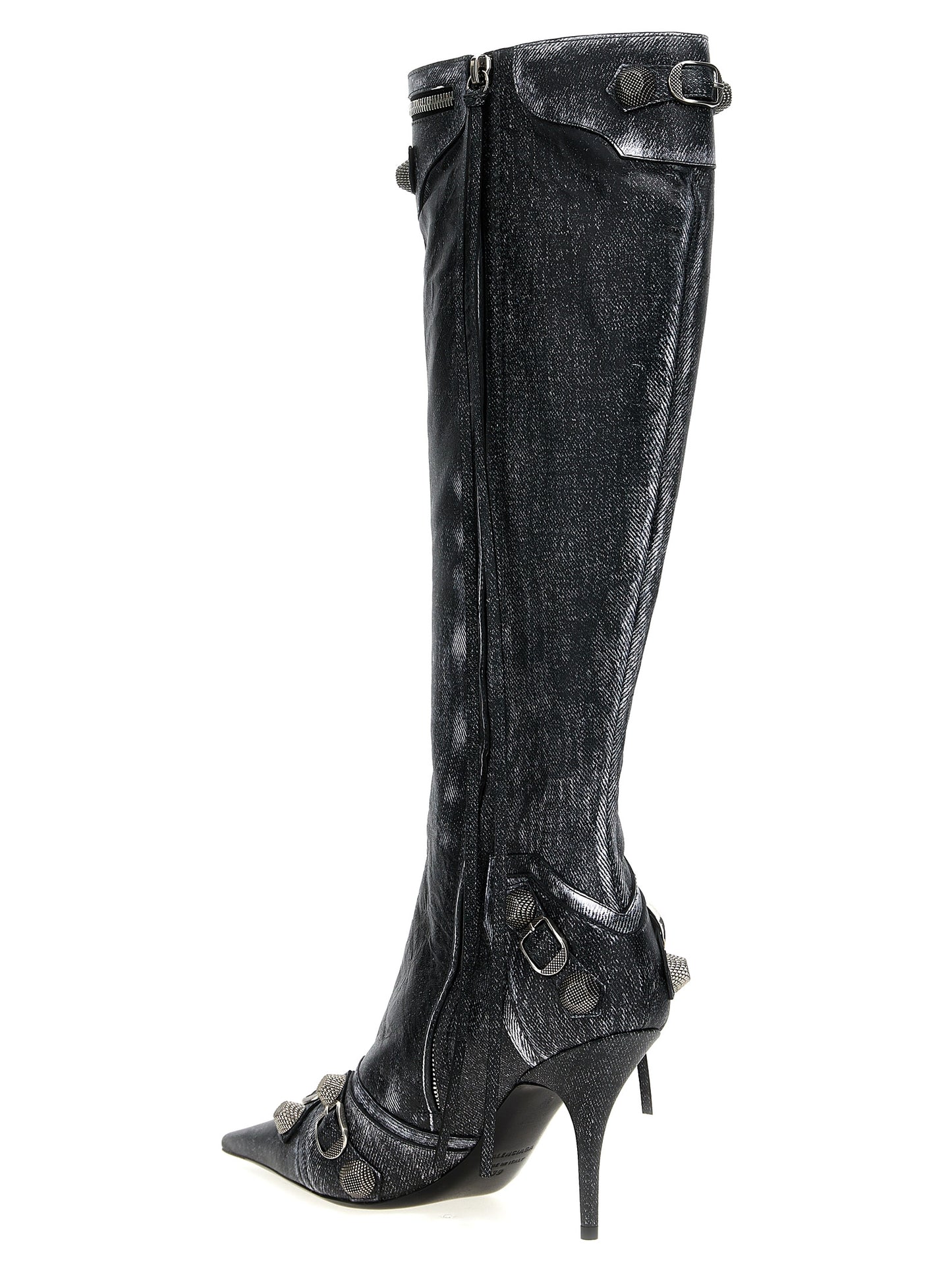 Balenciaga Schwarze Lammleder Over-the-Knee-Stiefel