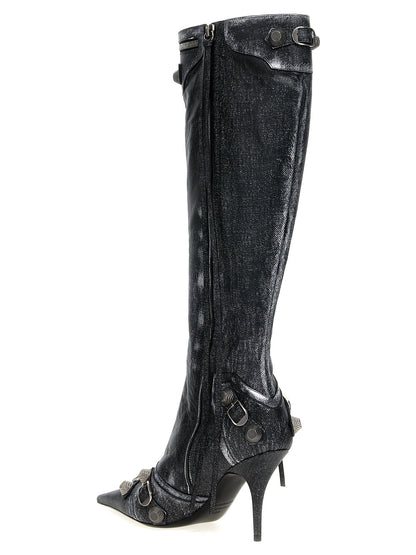 Balenciaga Schwarze Lammleder Over-the-Knee-Stiefel
