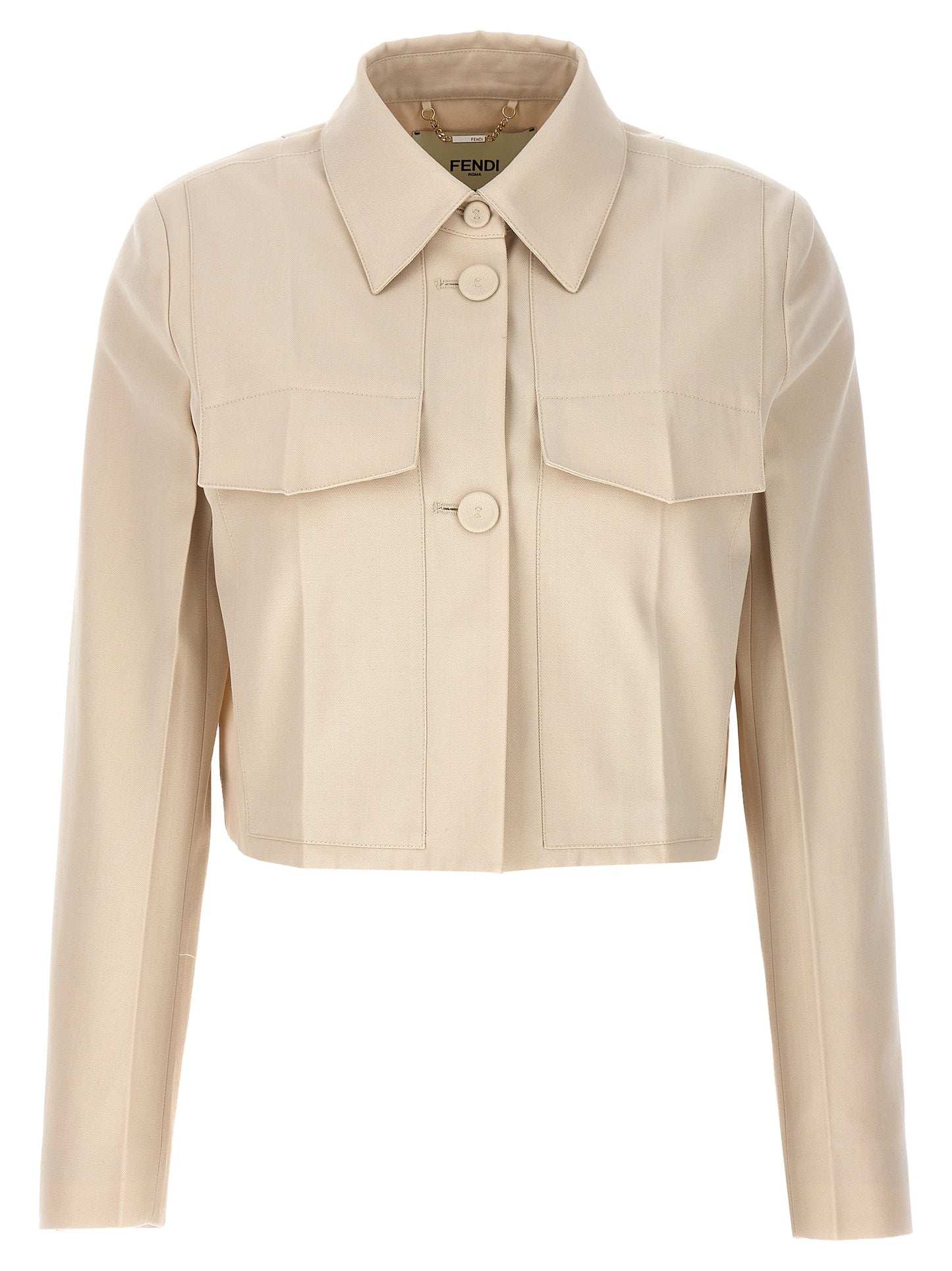 Fendi Beige Wollmantel Lang