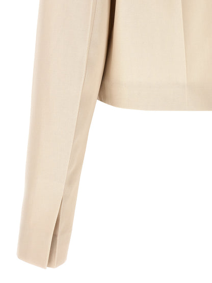 Fendi Beige Wollmantel Lang