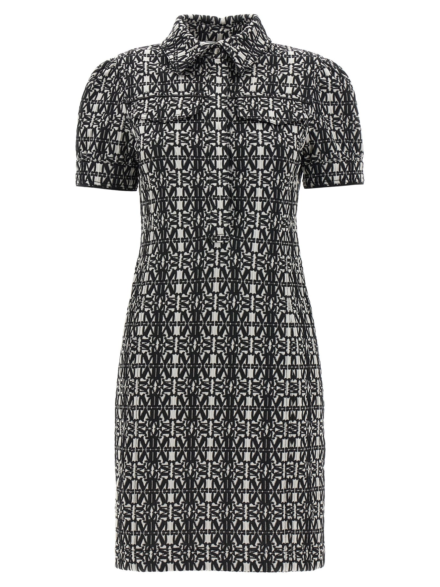Max Mara Kurzes Zweifarben-Polyesterkleid