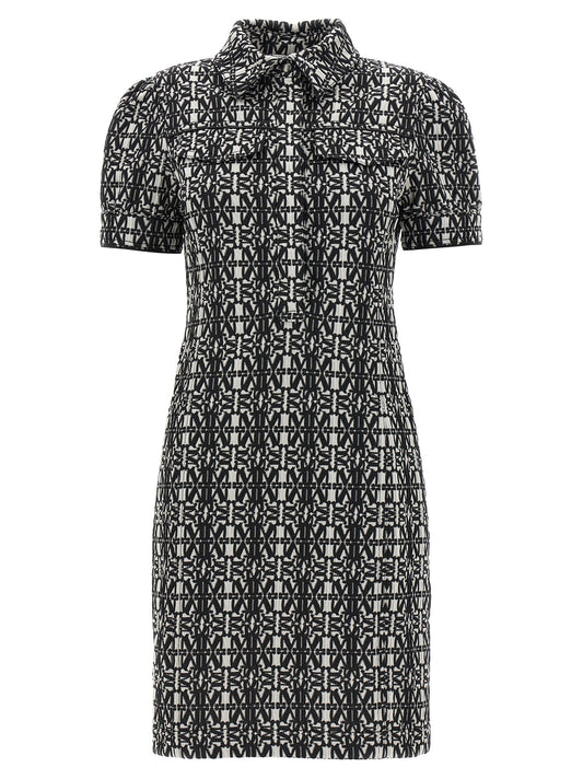Max Mara Kurzes Zweifarben-Polyesterkleid