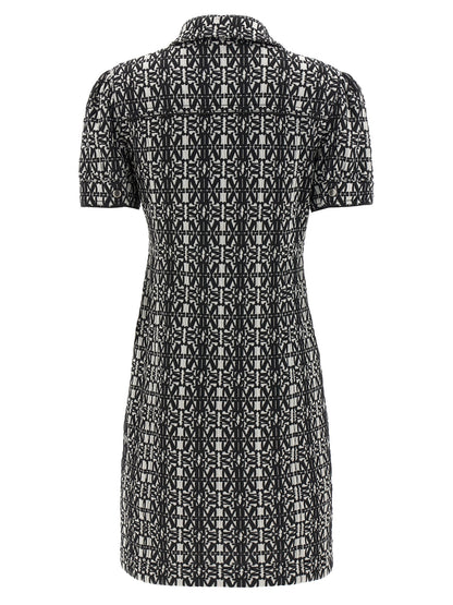 Max Mara Kurzes Zweifarben-Polyesterkleid