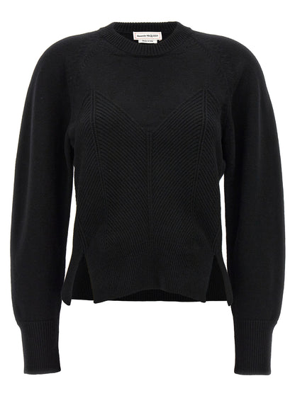 Alexander McQueen Schwarzer Wollcardigan