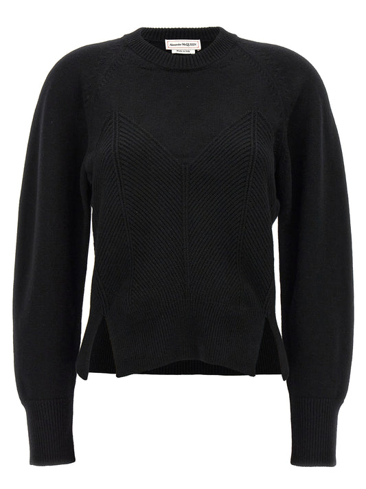 Alexander McQueen Schwarzer Wollcardigan