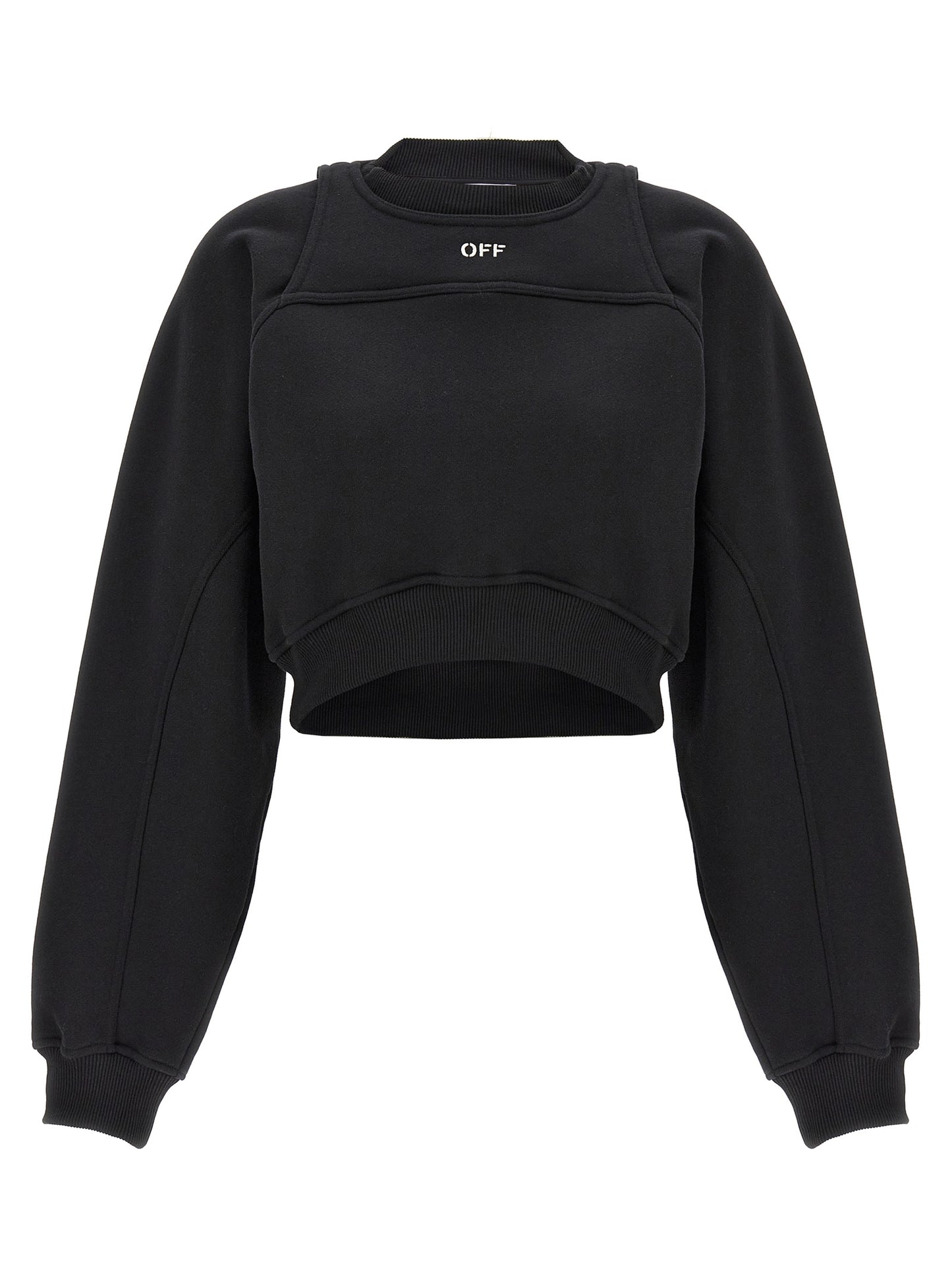 Off-White Zweifarbiger Baumwollpullover