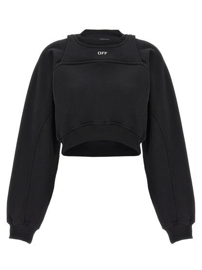 Off-White Zweifarbiger Baumwollpullover