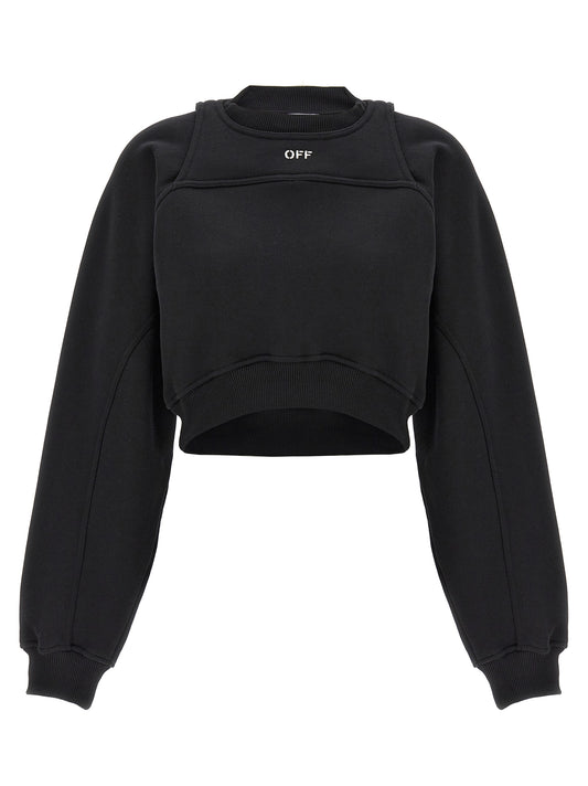 Off-White Zweifarbiger Baumwollpullover