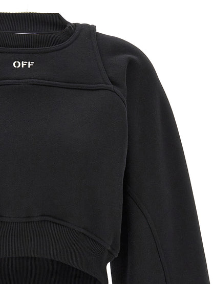 Off-White Zweifarbiger Baumwollpullover