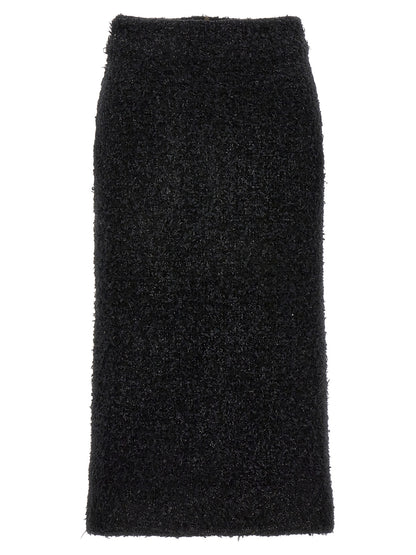 Balenciaga Schwarzer Baumwoll-Midirock