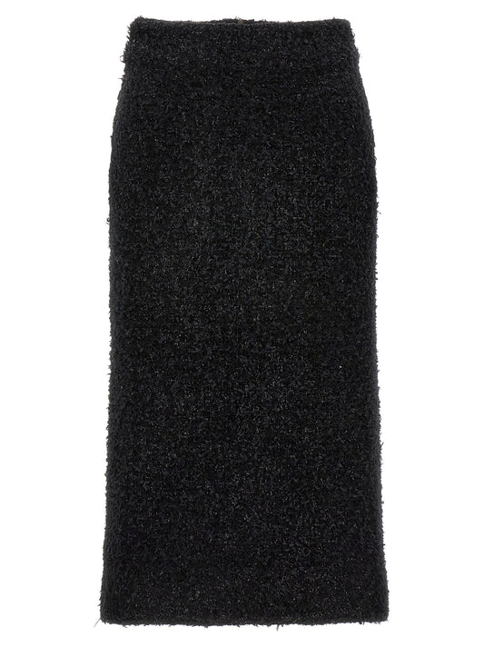Balenciaga Schwarzer Baumwoll-Midirock