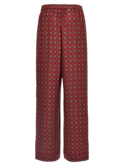 Moschino Bordeaux Seiden-Freizeithose