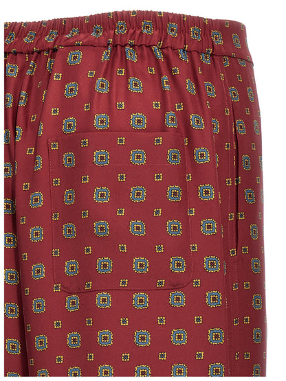 Moschino Bordeaux Seiden-Freizeithose